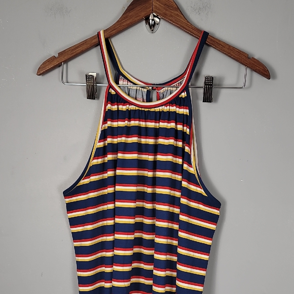 Papermoon Blue Striped Halter Tank Top